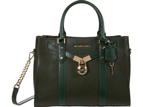 michael kors hamilton large soft leather forrestgreen|michael kors leather satchel.